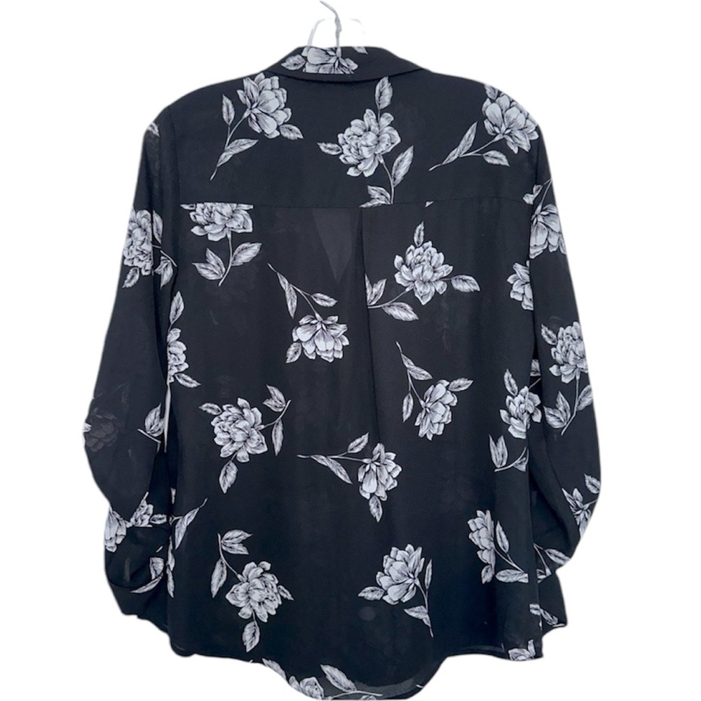 Candies Women’s Floral Blouse B&W Floral Size - Medium